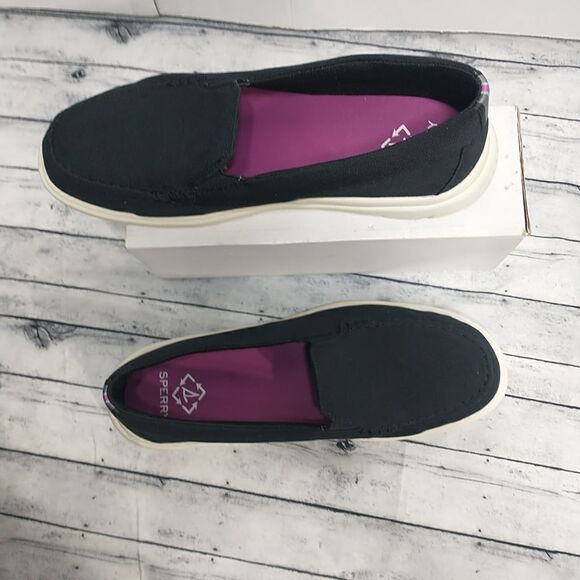Sperry STS87402 Woman's SZ 12 Slip On Black Shoes . Condition is Pre-owned - Picture 5 of 11